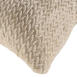 douceur d'intu017drieur Coussin carré flanelle relief (45 x 45 cm) Flanela Beige New