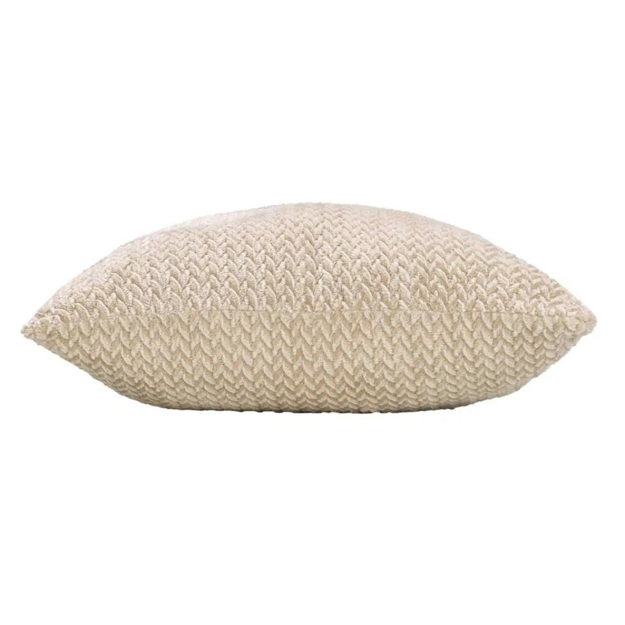 douceur d'intu017drieur Coussin carré flanelle relief (45 x 45 cm) Flanela Beige New