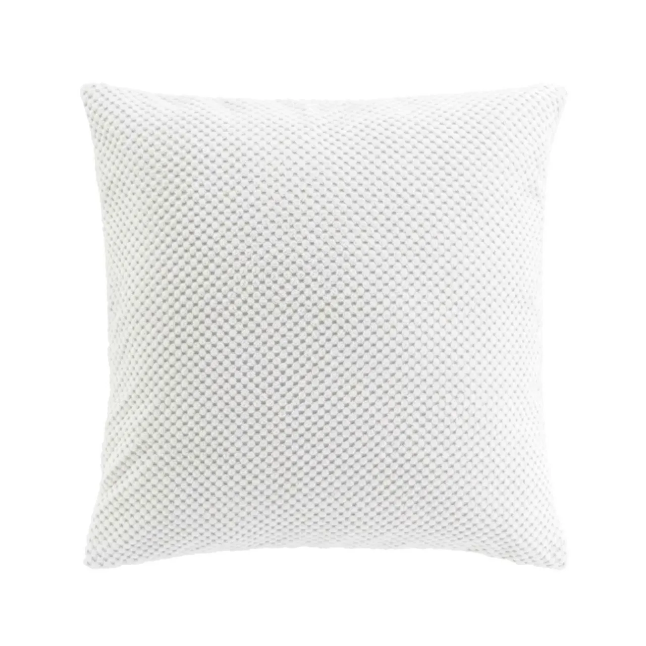 douceur d'intu017drieur Coussin carré flanelle relief (45 x 45 cm) Java Blanc Outlet