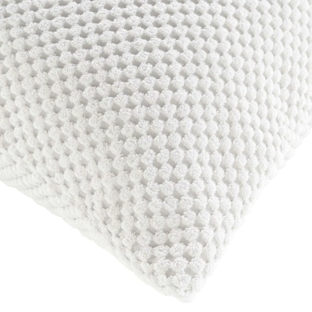 douceur d'intu017drieur Coussin carré flanelle relief (45 x 45 cm) Java Blanc Outlet