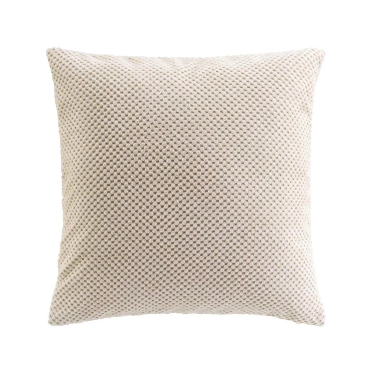 douceur d'intu017drieur Coussin carré flanelle relief (45 x 45 cm) Java Ecru Best
