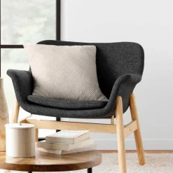douceur d'intu017drieur Coussin carré flanelle relief (45 x 45 cm) Java Ecru Best