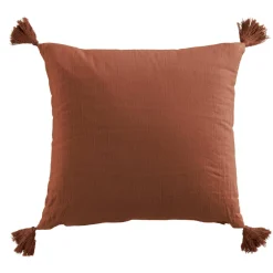 EMINZA Coussin carré gaze de coton (40 x 40 cm) Gaïa Terracotta Sale