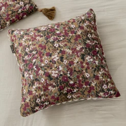 EMINZA Coussin carré gaze de coton (40 x 40 cm) Constance Camel