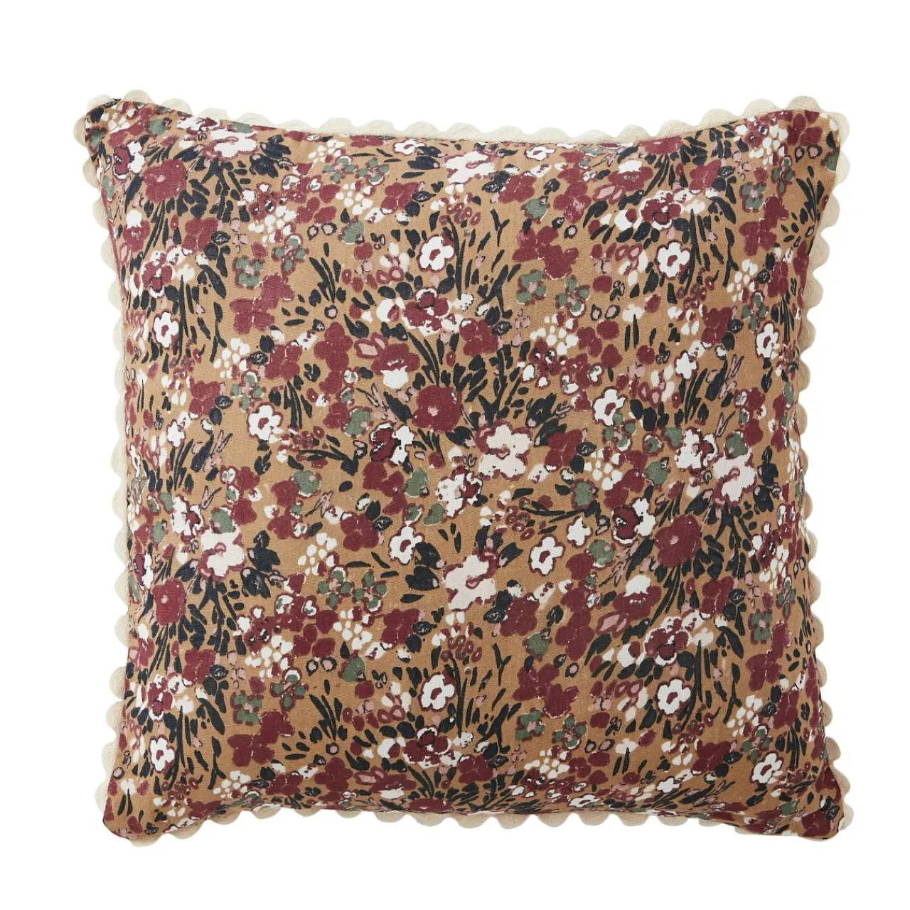 EMINZA Coussin carré gaze de coton (40 x 40 cm) Constance Camel