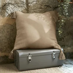 EMINZA Coussin carré gaze de coton (40 x 40 cm) Gaïa Ficelle Discount