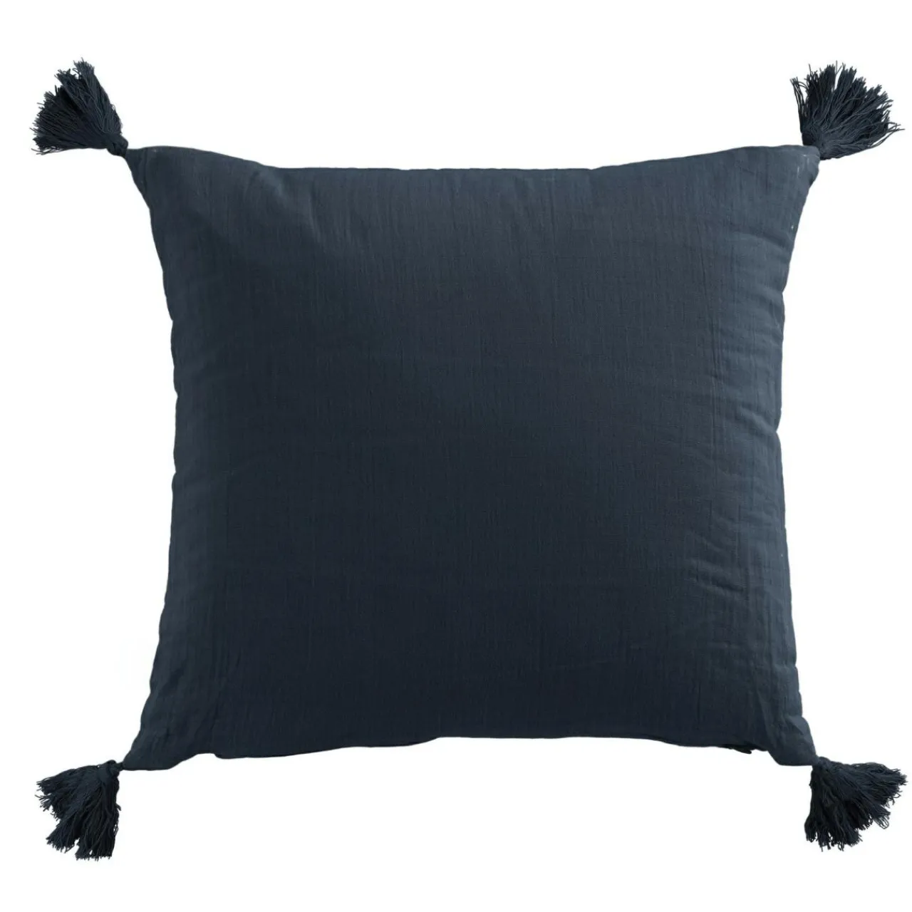 EMINZA Coussin carré gaze de coton (40 x 40 cm) Gaïa Bleu nuit Discount