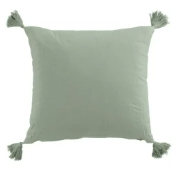 EMINZA Coussin carré gaze de coton (40 x 40 cm) Gaïa Vert Eucalyptus Clearance