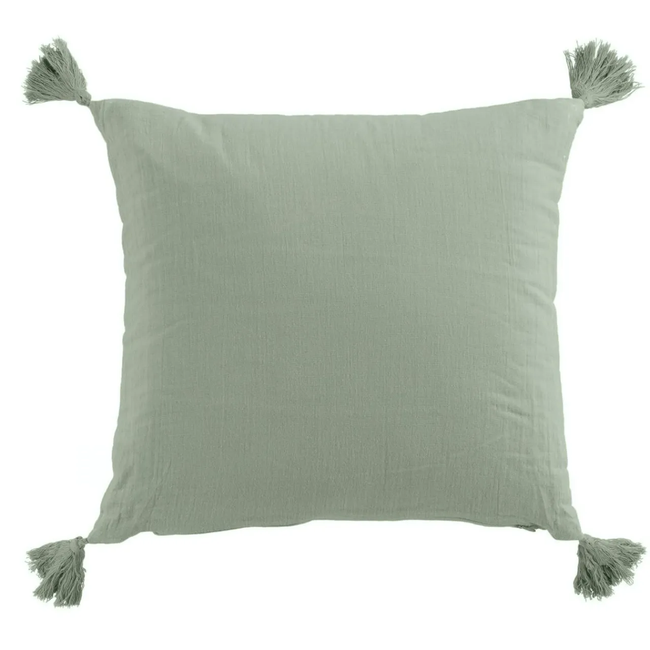 EMINZA Coussin carré gaze de coton (40 x 40 cm) Gaïa Vert Eucalyptus Clearance