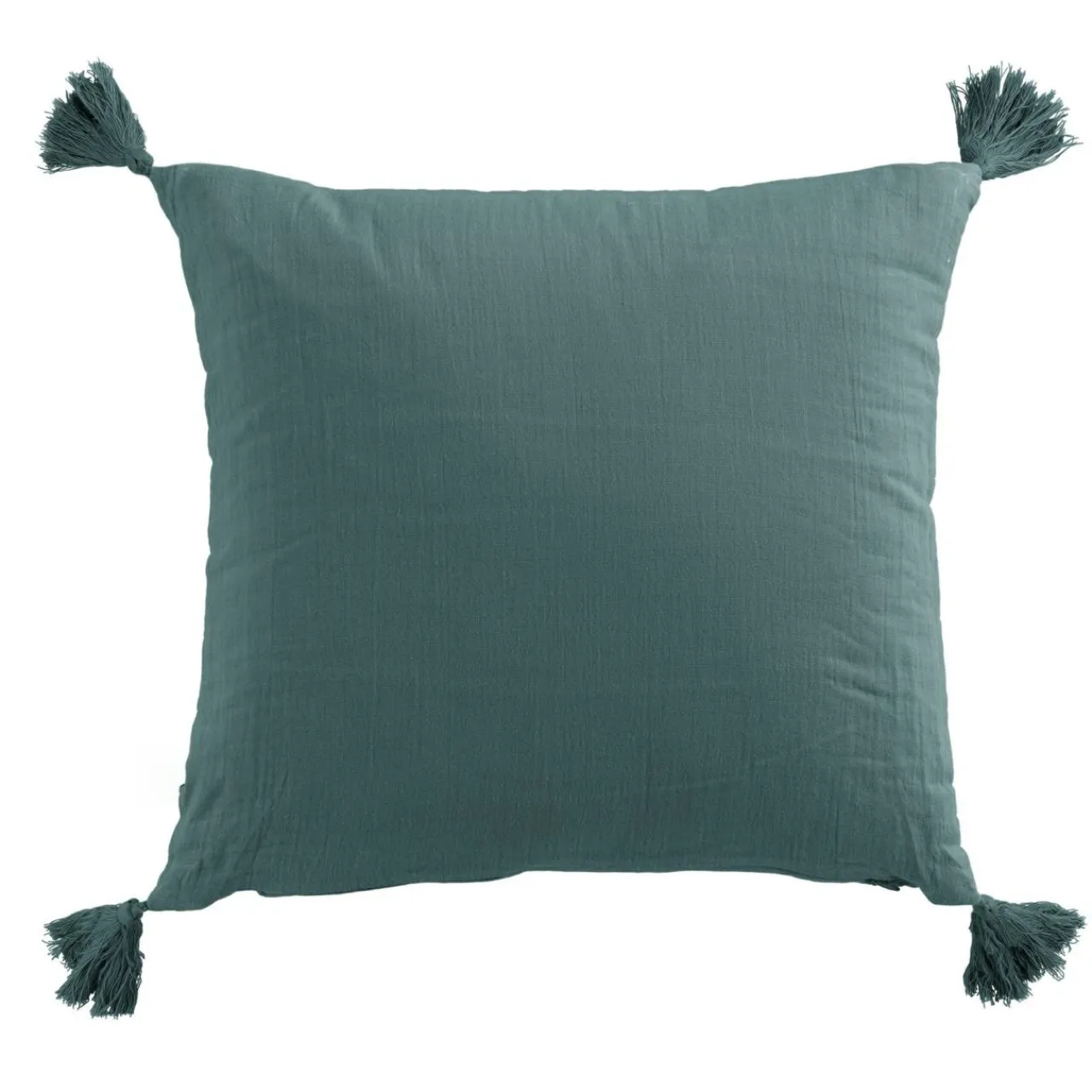 EMINZA Coussin carré gaze de coton (40 x 40 cm) Gaïa Bleu canard Outlet