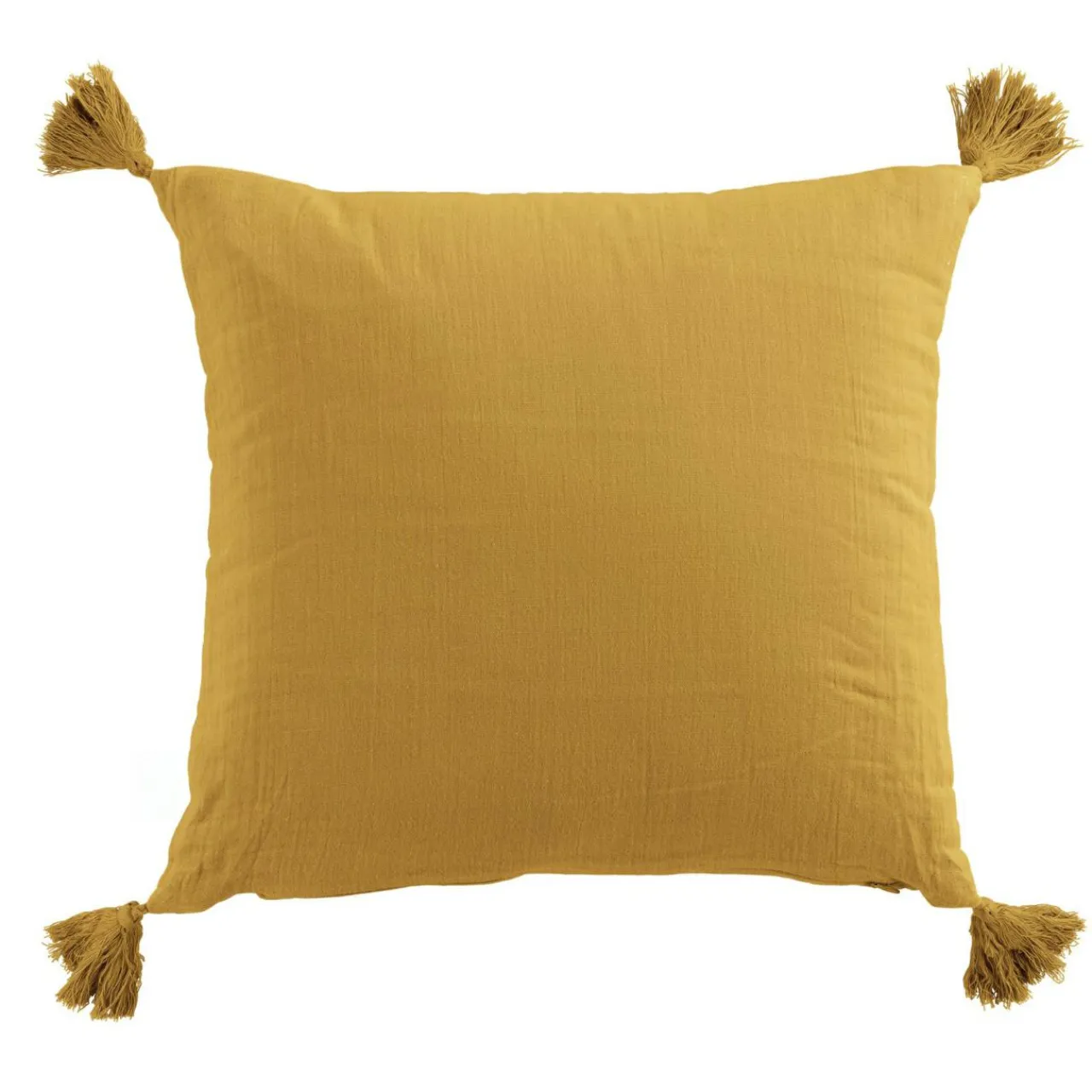 EMINZA Coussin carré gaze de coton (40 x 40 cm) Gaïa Jaune safran Discount