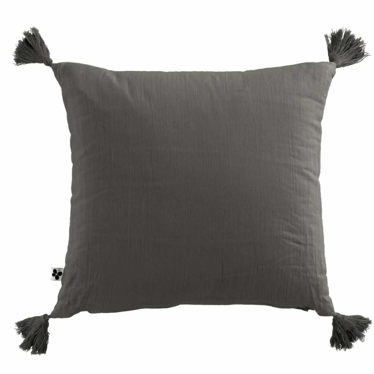 EMINZA Coussin carré gaze de coton (40 x 40 cm) Gaïa Gris granit Gris foncé