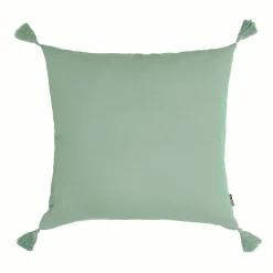 EMINZA Coussin carré gaze de coton (60 x 60 cm) Gaïa Vert Eucalyptus