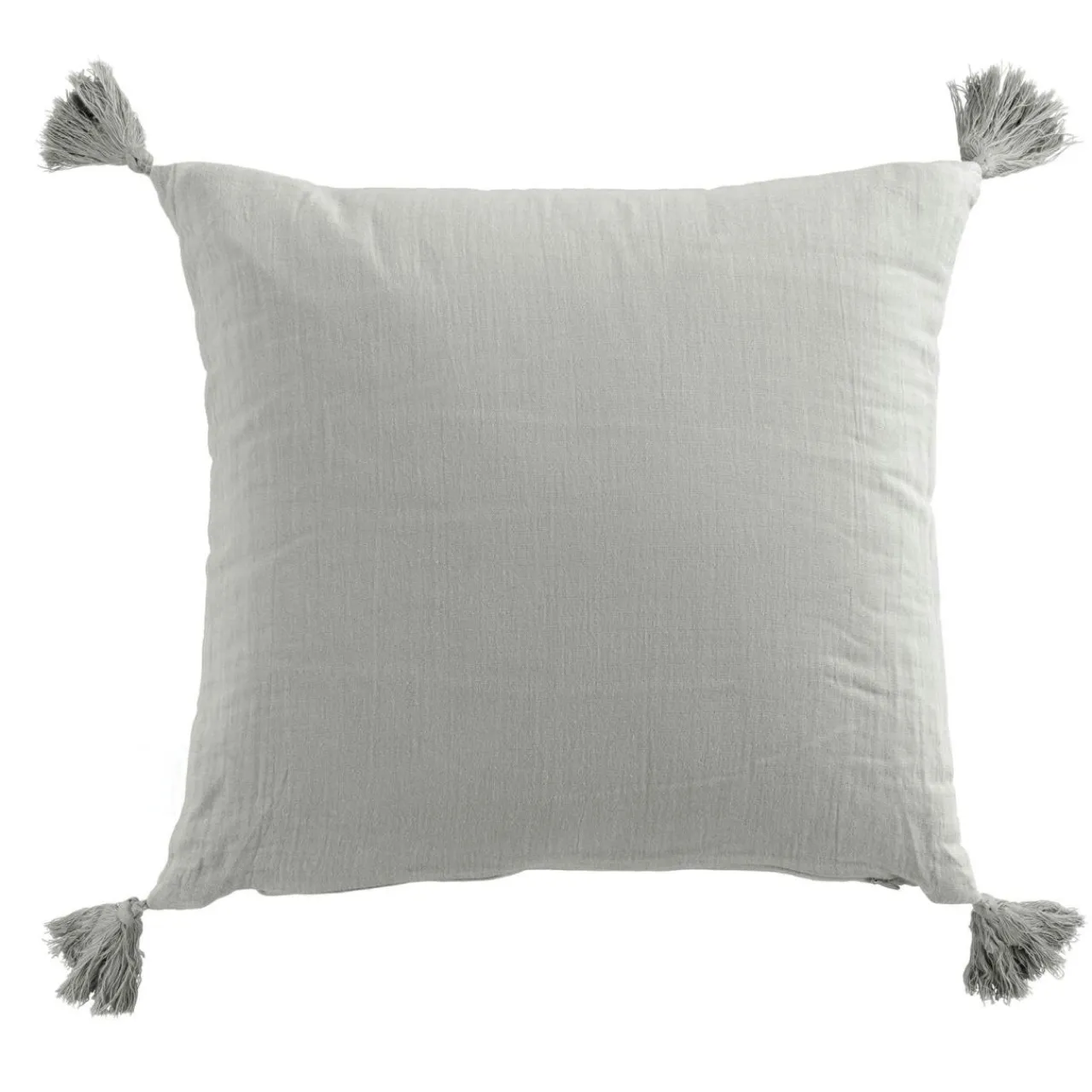 EMINZA Coussin carré gaze de coton (40 x 40 cm) Gaïa Gris nuage Gris clair New