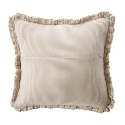EMINZA Coussin carré gaze de coton (45 x 45 cm) Gaïa rayures Ficelle Rayure Ficelle New