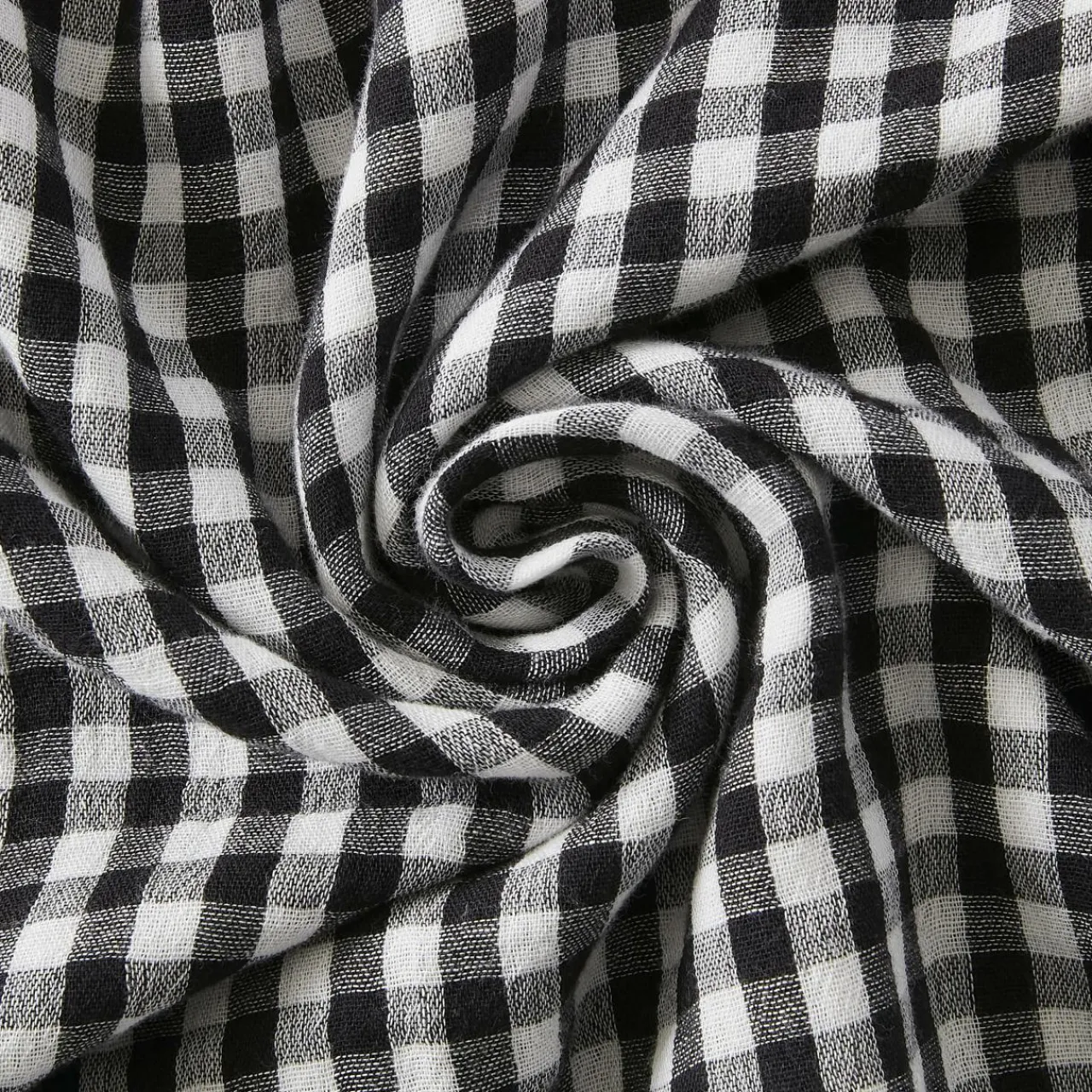 EMINZA Coussin carré gaze de coton (45 x 45 cm) Gaïa vichy Noir New