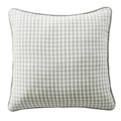 EMINZA Coussin carré gaze de coton (45 x 45 cm) Gaïa vichy Vert Eucalyptus Hot