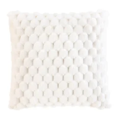 douceur d'intu017drieur Coussin carré imitation fourrure (45 x 45 cm) Frosty Ecru Online