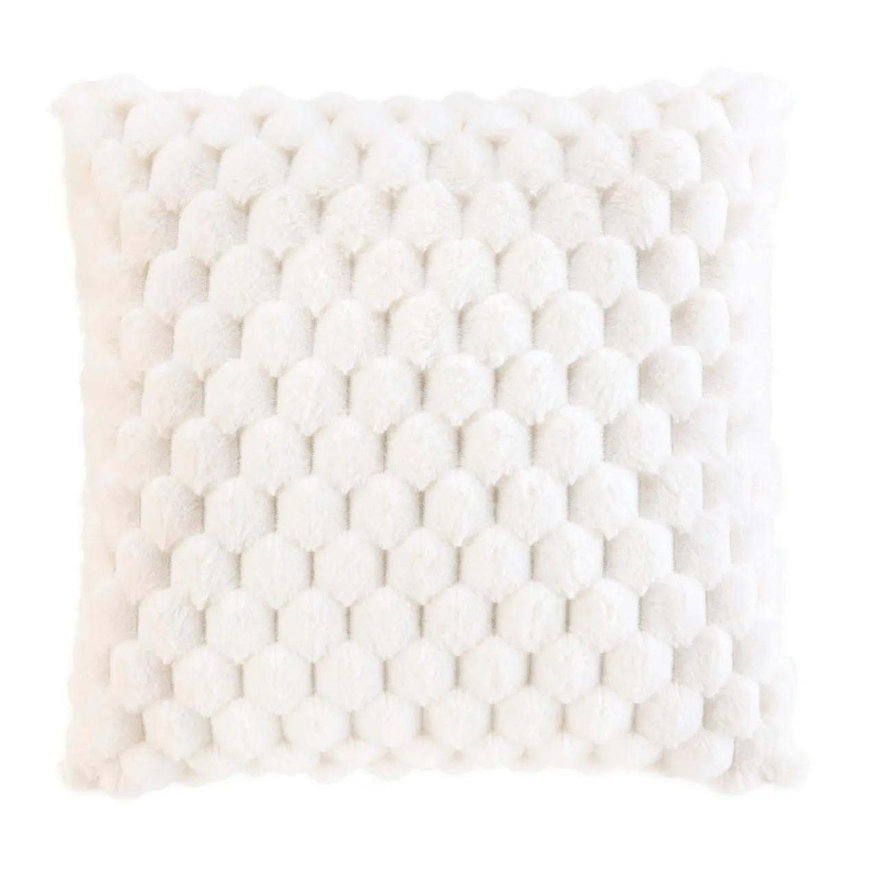 douceur d'intu017drieur Coussin carré imitation fourrure (45 x 45 cm) Frosty Ecru Online