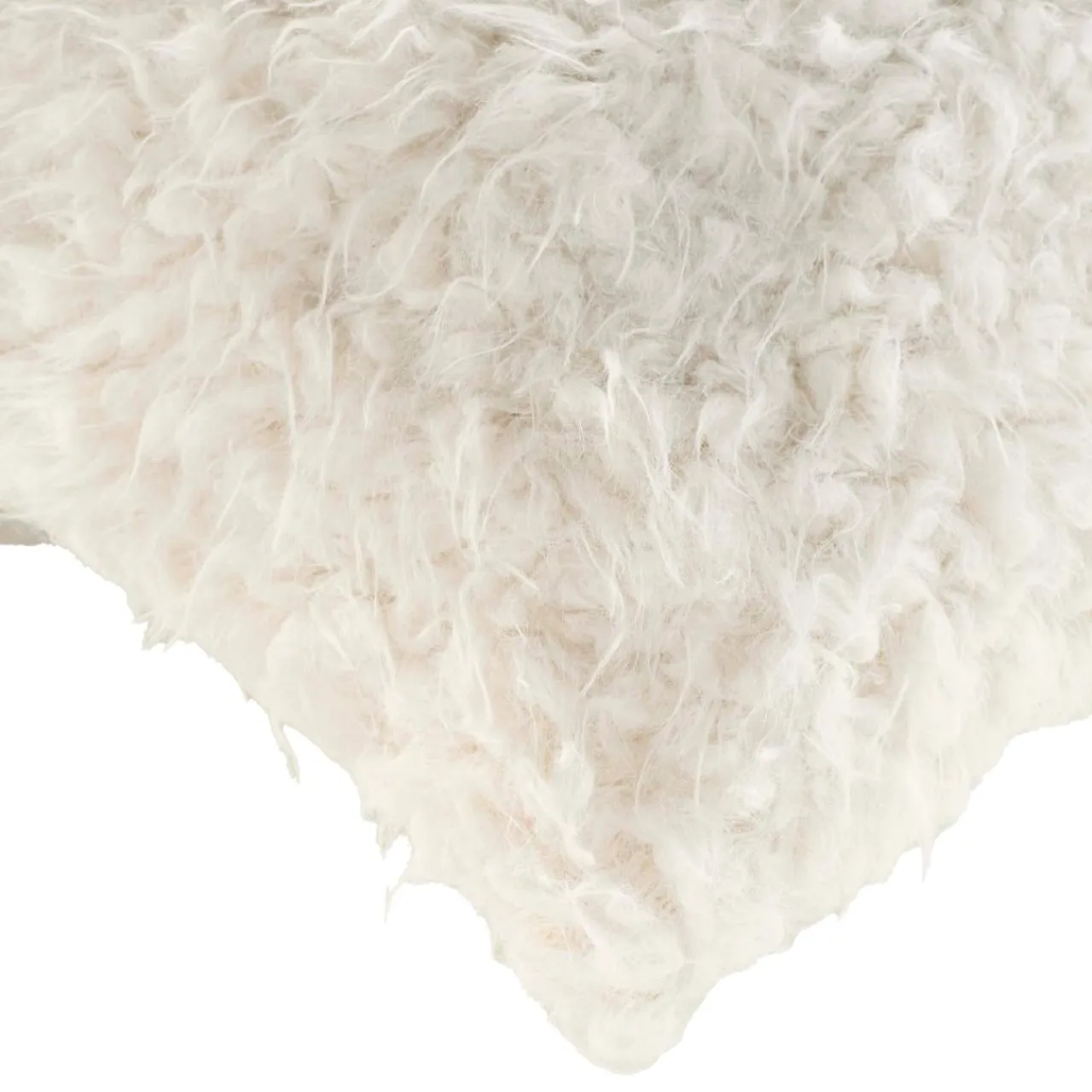 douceur d'intu017drieur Coussin carré imitation fourrure (45 x 45 cm) Mouton Ecru Clearance