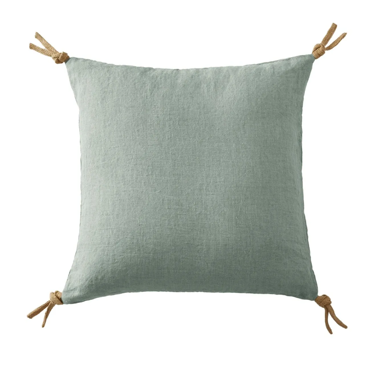 EMINZA Coussin carré lin lavé (45 cm) Louise Vert Eucalyptus Best