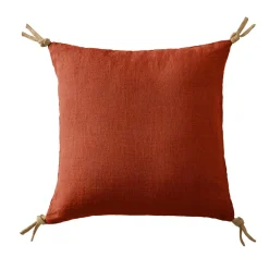 EMINZA Coussin carré lin lavé (45 cm) Louise Terracotta Best