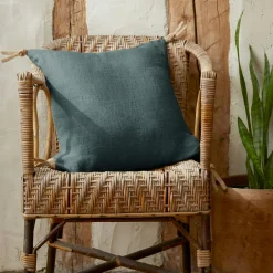 EMINZA Coussin carré lin lavé (45 cm) Louise Gris ardoise Outlet