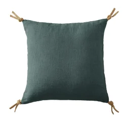 EMINZA Coussin carré lin lavé (45 cm) Louise Gris ardoise Outlet