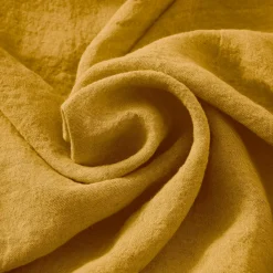 EMINZA Coussin carré lin lavé (45 cm) Louise Jaune moutarde Best