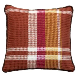 Atmosphera, cru017dateur d'intu017drieur Coussin carré nid d'abeille (45 x 45 cm) Owen Terracotta Discount