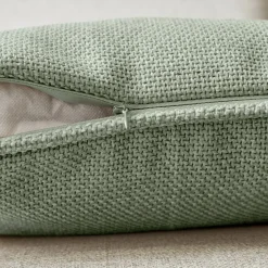 EMINZA Coussin carré tissé (45 x 45 cm) Alba Vert romarin Online