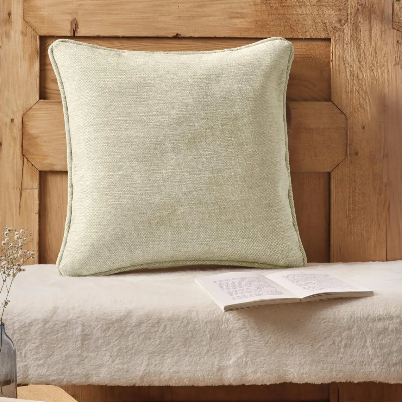 EMINZA Coussin carré tissé (45 x 45 cm) Magnus Beige New