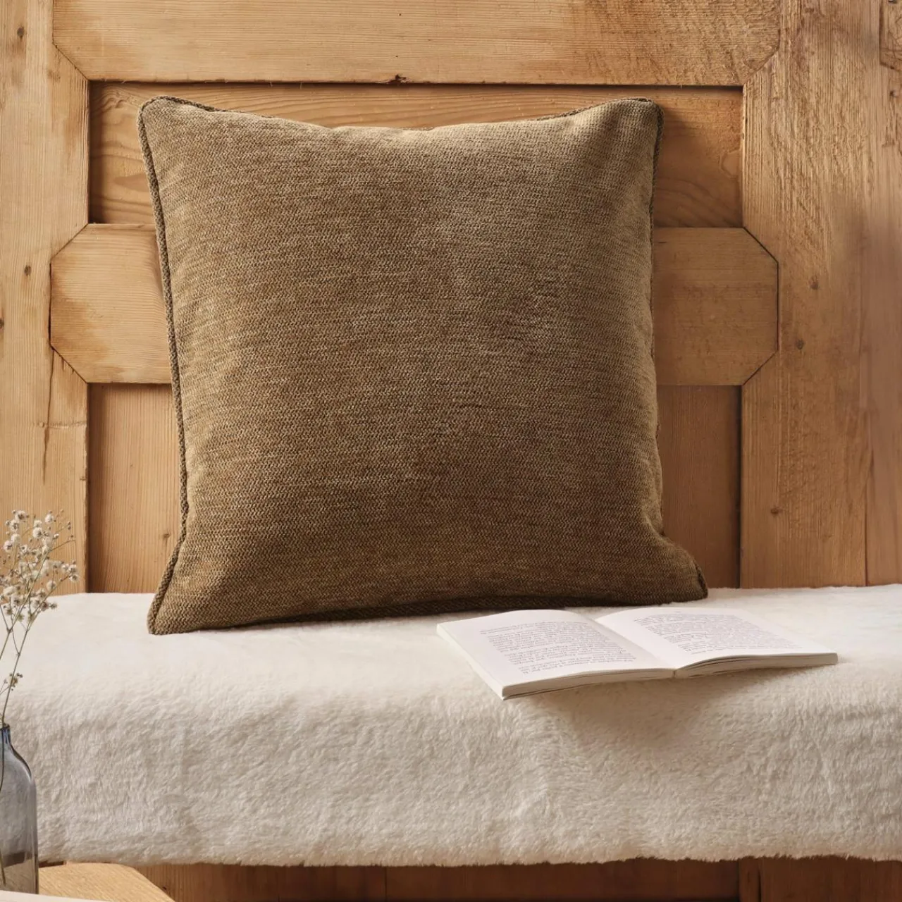 EMINZA Coussin carré tissé (45 x 45 cm) Magnus Camel Discount