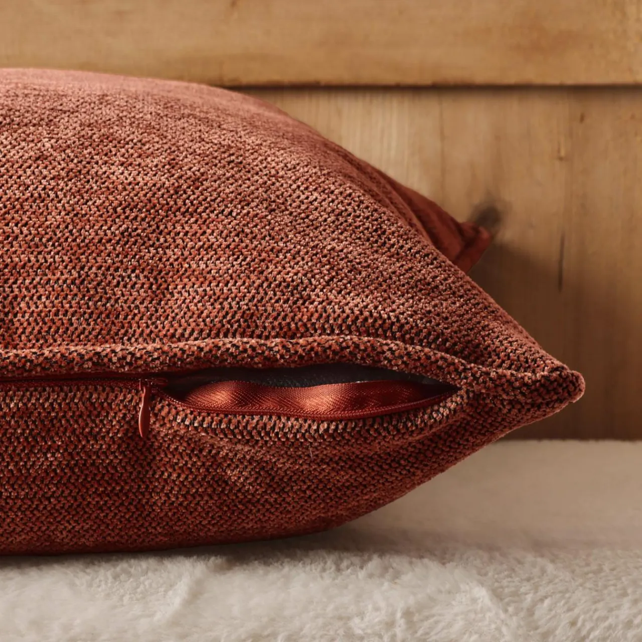 EMINZA Coussin carré tissé (45 x 45 cm) Magnus Terracotta Sale