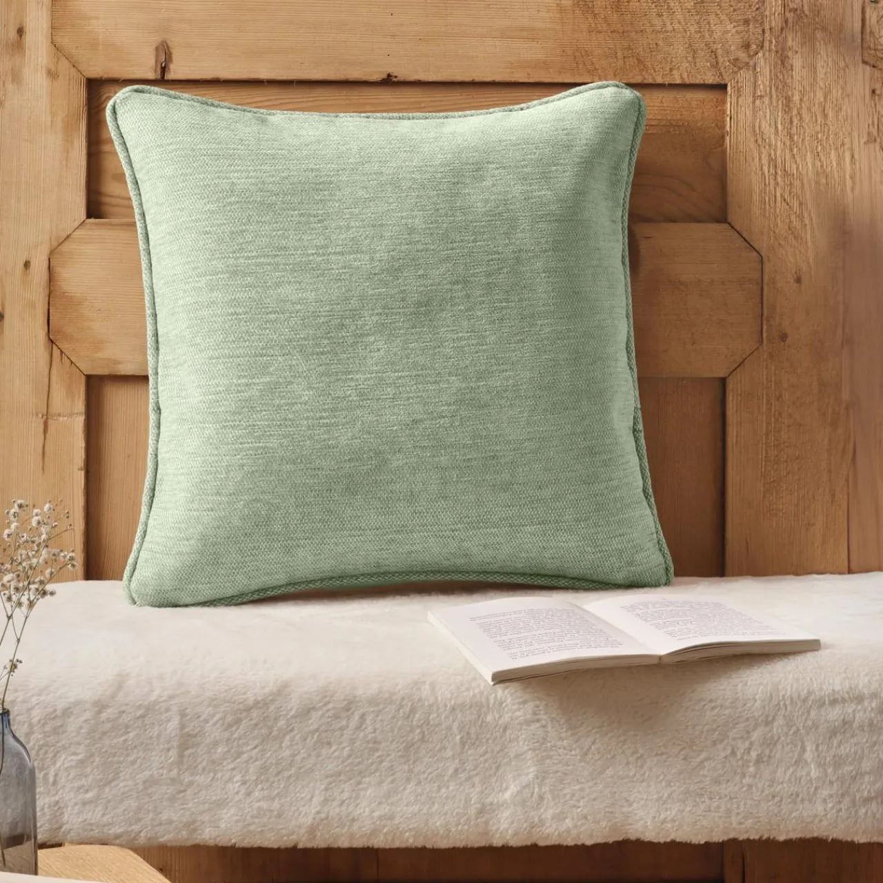 EMINZA Coussin carré tissé (45 x 45 cm) Magnus Vert Eucalyptus Best