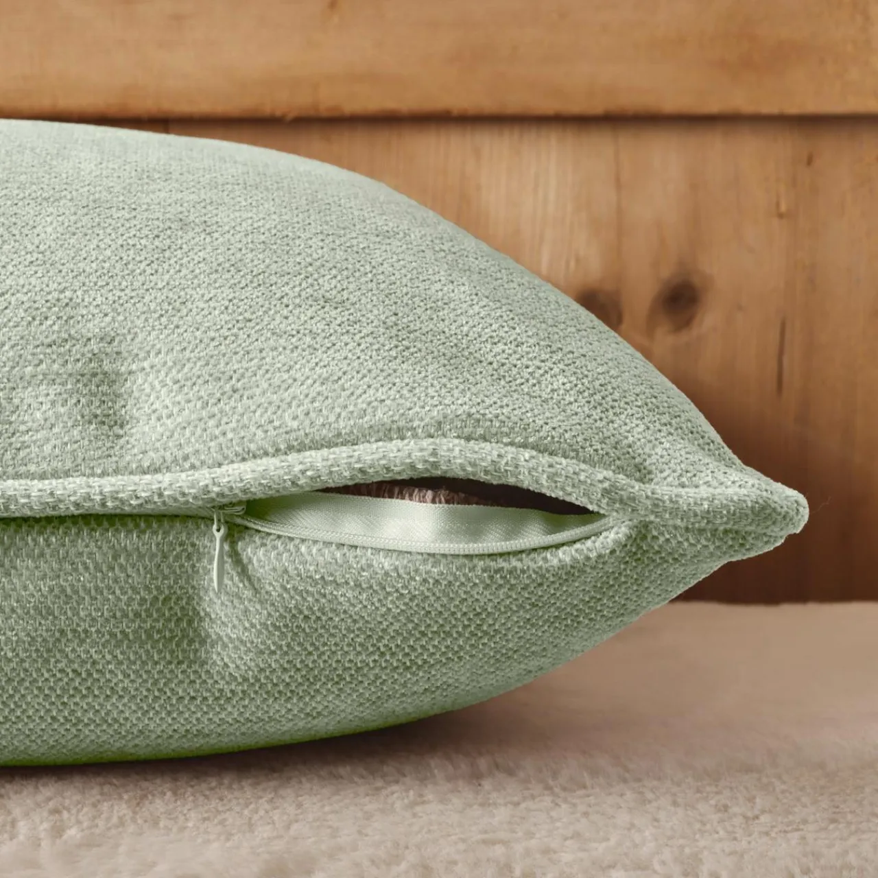 EMINZA Coussin carré tissé (45 x 45 cm) Magnus Vert Eucalyptus Best