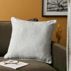 EMINZA Coussin carré tissé (50 x 50 cm) Oscar perle Gris