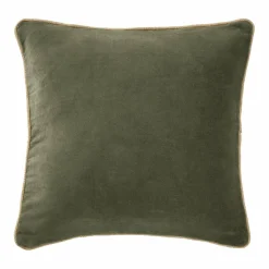 EMINZA Coussin carré velours de coton (45 x 45 cm) Victor thym Vert