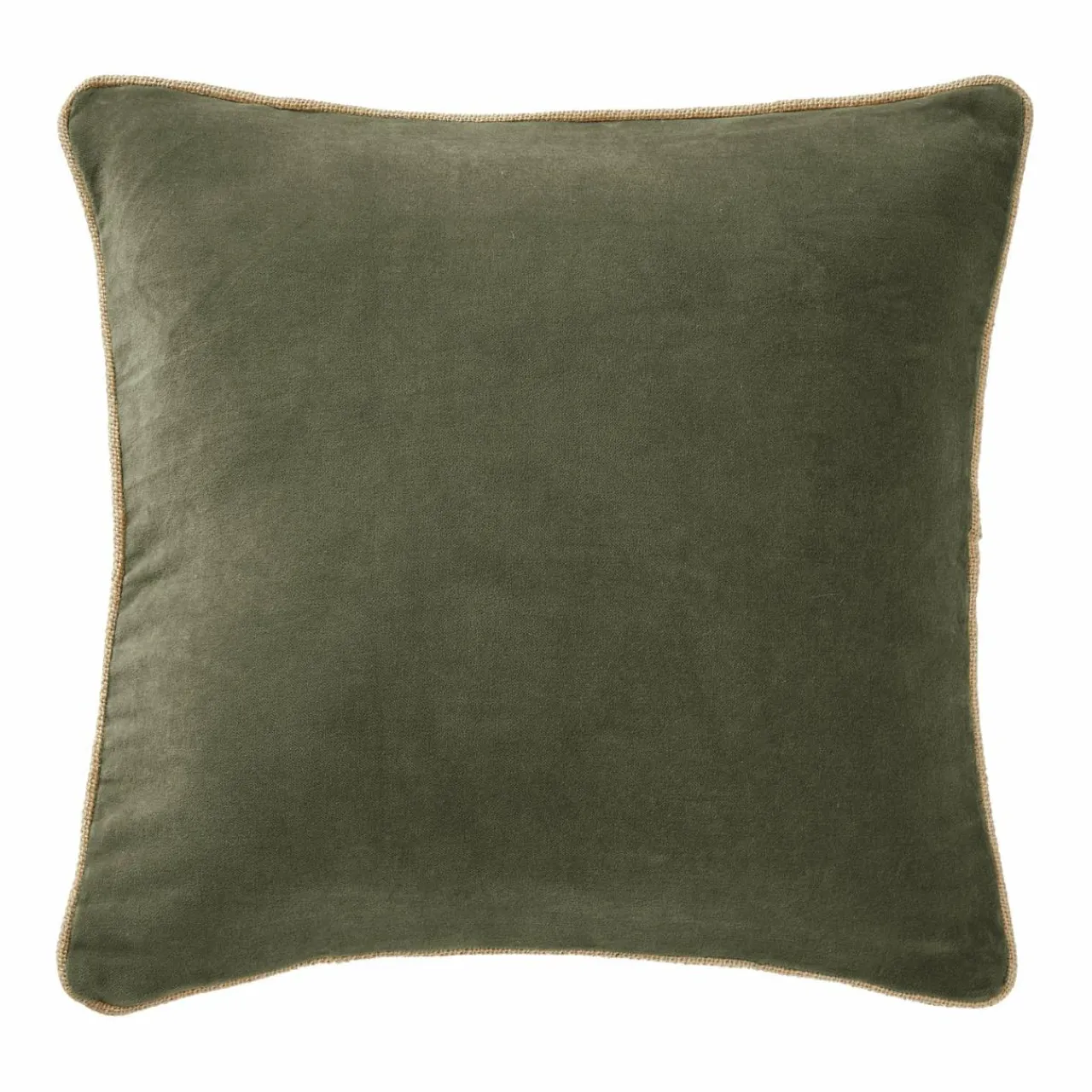 EMINZA Coussin carré velours de coton (45 x 45 cm) Victor thym Vert