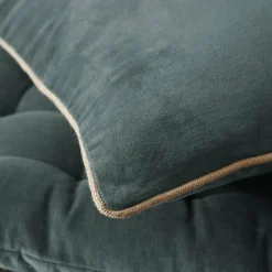 EMINZA Coussin carré velours de coton (45 x 45 cm) Victor Gris ardoise