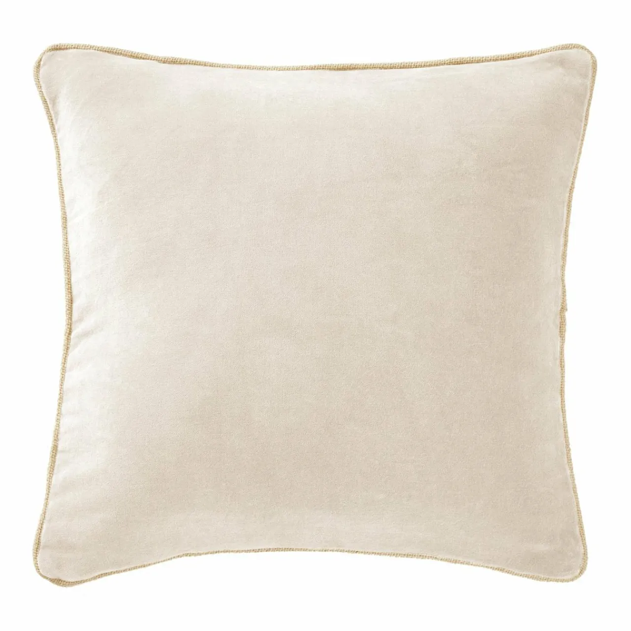 EMINZA Coussin carré velours de coton (45 x 45 cm) Victor pampa Beige Hot