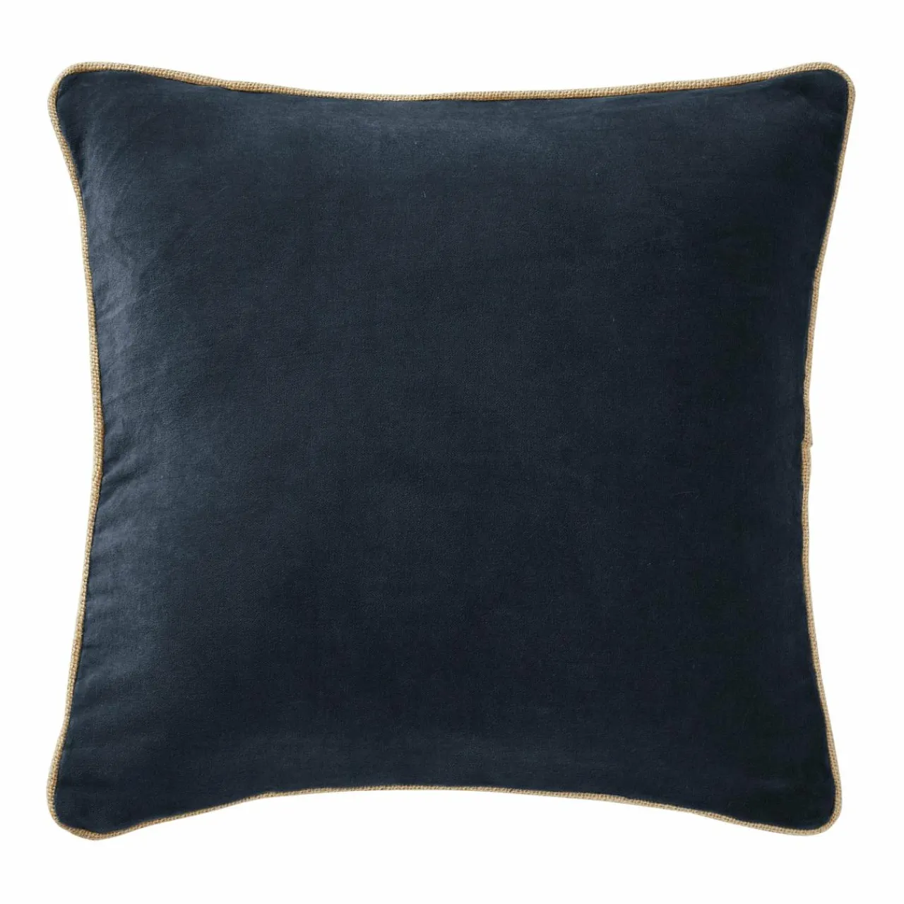 EMINZA Coussin carré velours de coton (45 x 45 cm) Victor Bleu nuit Discount