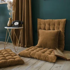 EMINZA Coussin carré velours de coton (45 x 45 cm) Victor Camel Hot
