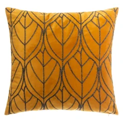 ATMOSPHERA Coussin carré velours (40 x 40 cm) Charly Jaune ocre Discount
