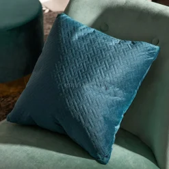 ATMOSPHERA Coussin carré velours (40 x 40 cm) Dolce Bleu canard