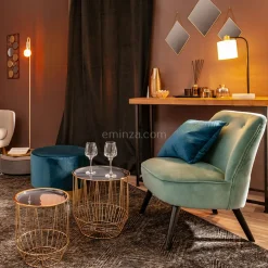 ATMOSPHERA Coussin carré velours (40 x 40 cm) Dolce Bleu canard