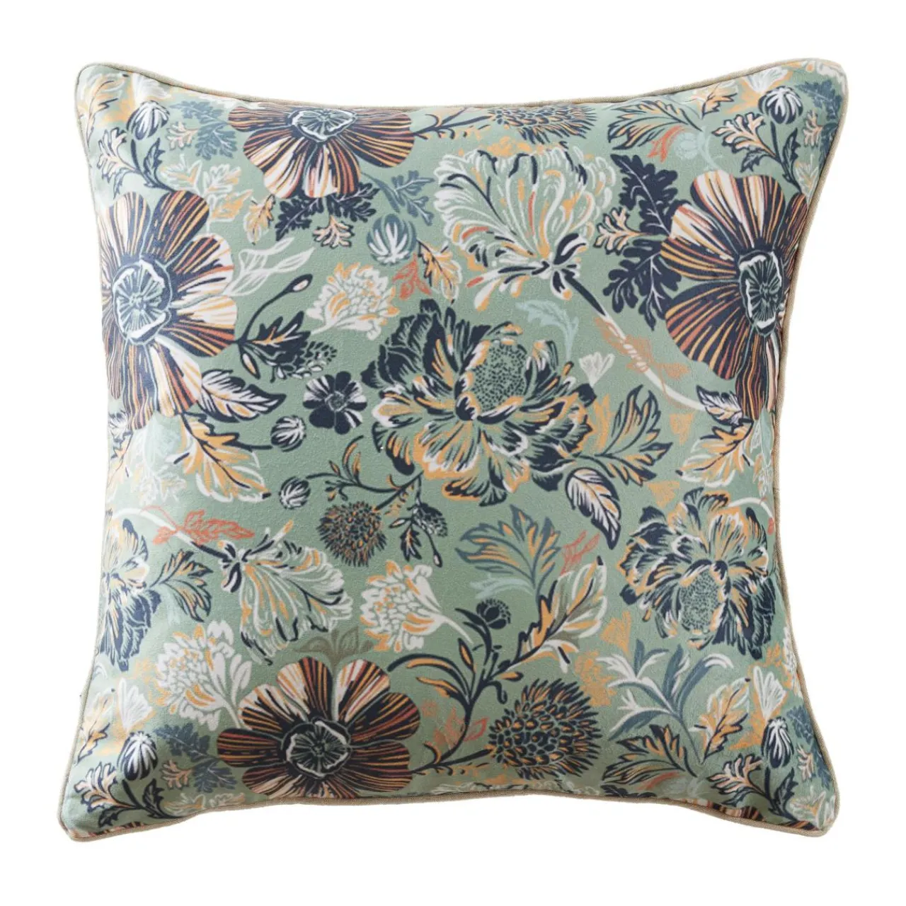 EMINZA Coussin carré velours (50 x 50 cm) Dolores Vert New