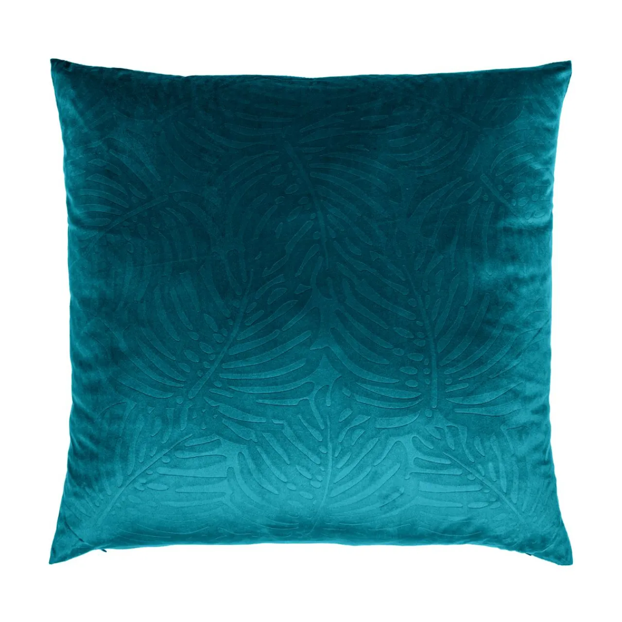 EMINZA Coussin carré velours (60 x 60 cm) Fern Bleu pétrole Hot