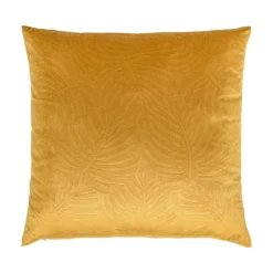 EMINZA Coussin carré velours (60 x 60 cm) Fern Jaune ocre Discount