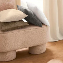 douceur d'intu017drieur Coussin carré Velours (45 x 45 cm) Leo Beige Hot